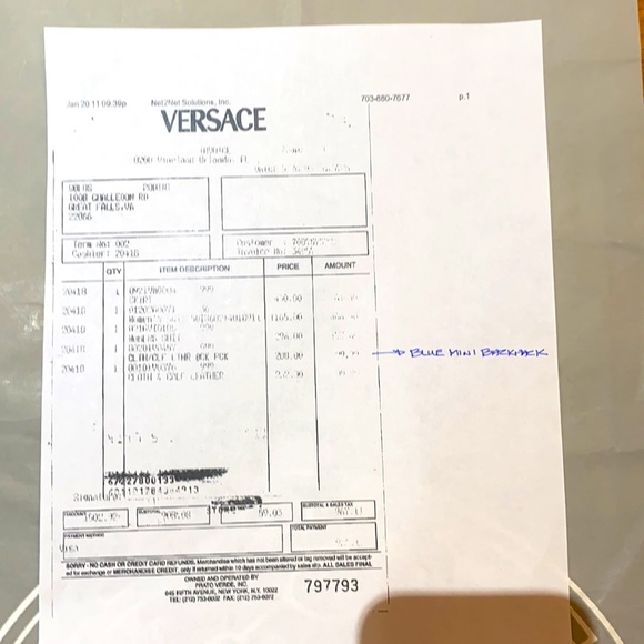 ✨VERSACE tourquise blue mini backpack!✨ - Picture 9 of 9